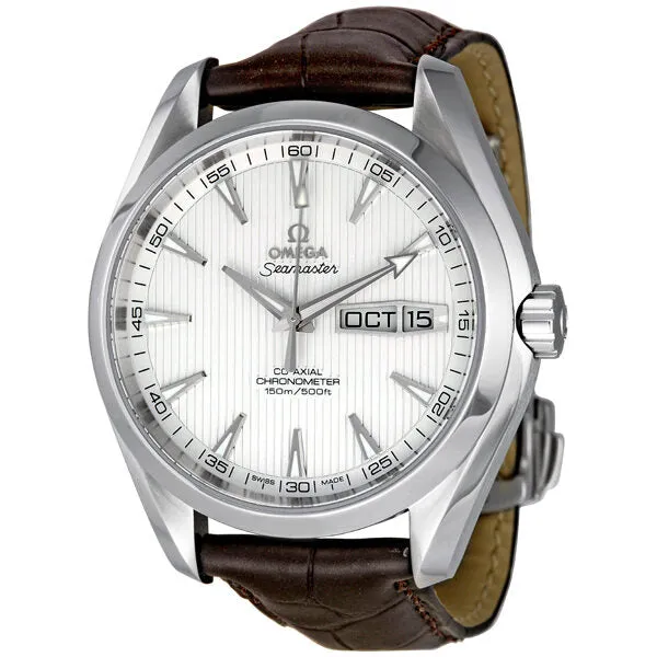 Omega Aqua Terra Silver Dial Automatic Leather Men's Watch 23113432202001 231.13.43.22.02.001