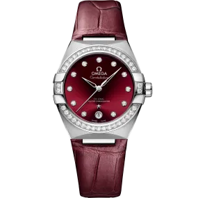 Omega Constellation 36 mm, steel on leather strap