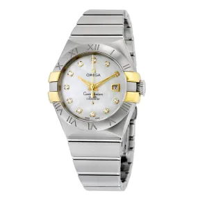 Omega Constellation White Mother of Pearl Diamond Steel and 18K Yellow Gold Ladies Watch 123.20.31.20.55.004