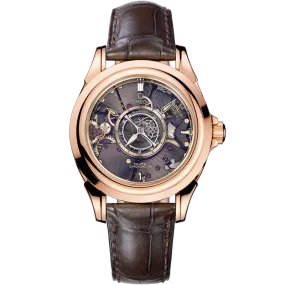 Omega De Ville Tourbillon 38.7 mm, red gold on leather strap
