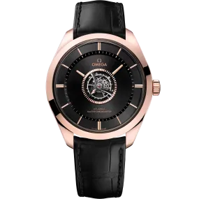 Omega De Ville Tourbillon 43 mm, Sedna™ gold - Canopus Gold™ on leather strap