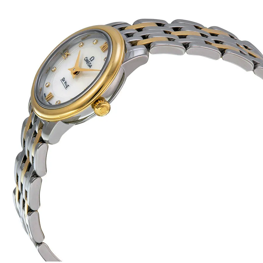 Omega DeVille Prestige Mother of Pearl Diamond Dial Ladies Watch 42420246055001