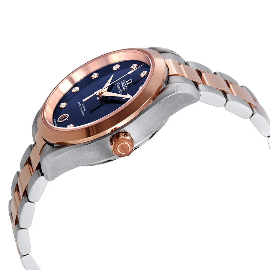 Omega Seamaster Aqua Terra Automatic Chronometer Diamond Blue Dial Ladies Watch 220.20.34.20.53.001