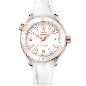 Omega Seamaster Planet Ocean 600M 39.5 mm, steel - Sedna™ gold on leather strap with rubber lining