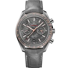 Omega Speedmaster Dark Side of the Moon 44.25 mm, grey ceramic on leather strap with foldover clasp