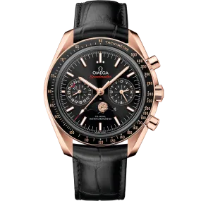 Omega Speedmaster Moonphase 44.25 mm, Sedna™ gold on leather strap