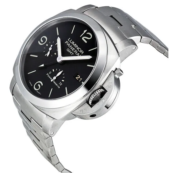 Panerai Luminor 1950 3 Days Black Dial GMT Automatic Stainless Steel Men's Watch PAM00347