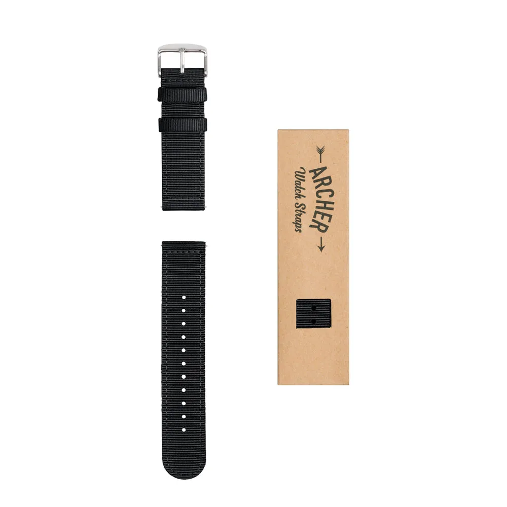 Quick Release Nylon Watch Band - Black
