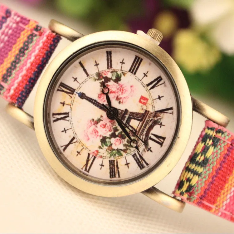 Retro Print Lady's Wrist Watch