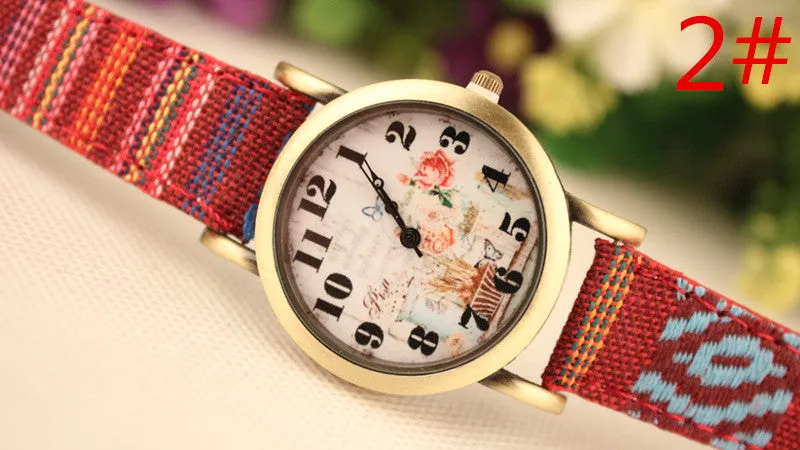 Retro Print Lady's Wrist Watch