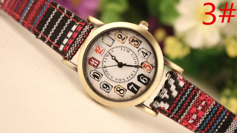 Retro Print Lady's Wrist Watch