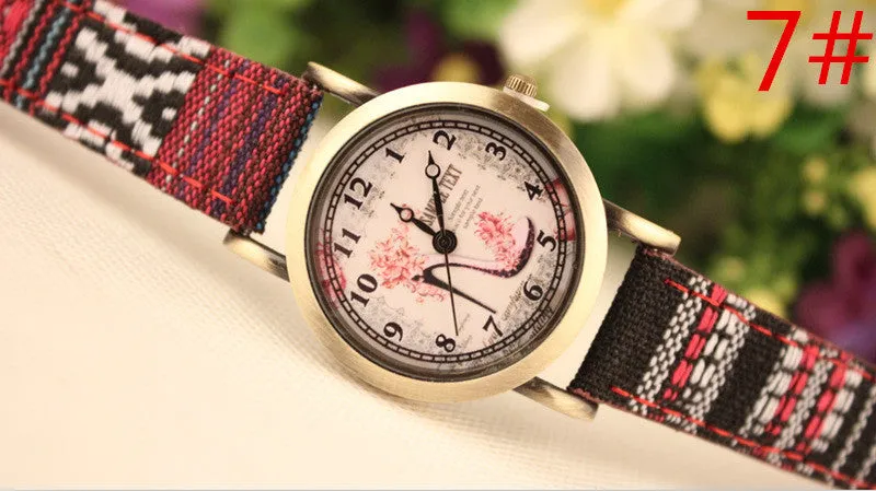 Retro Print Lady's Wrist Watch