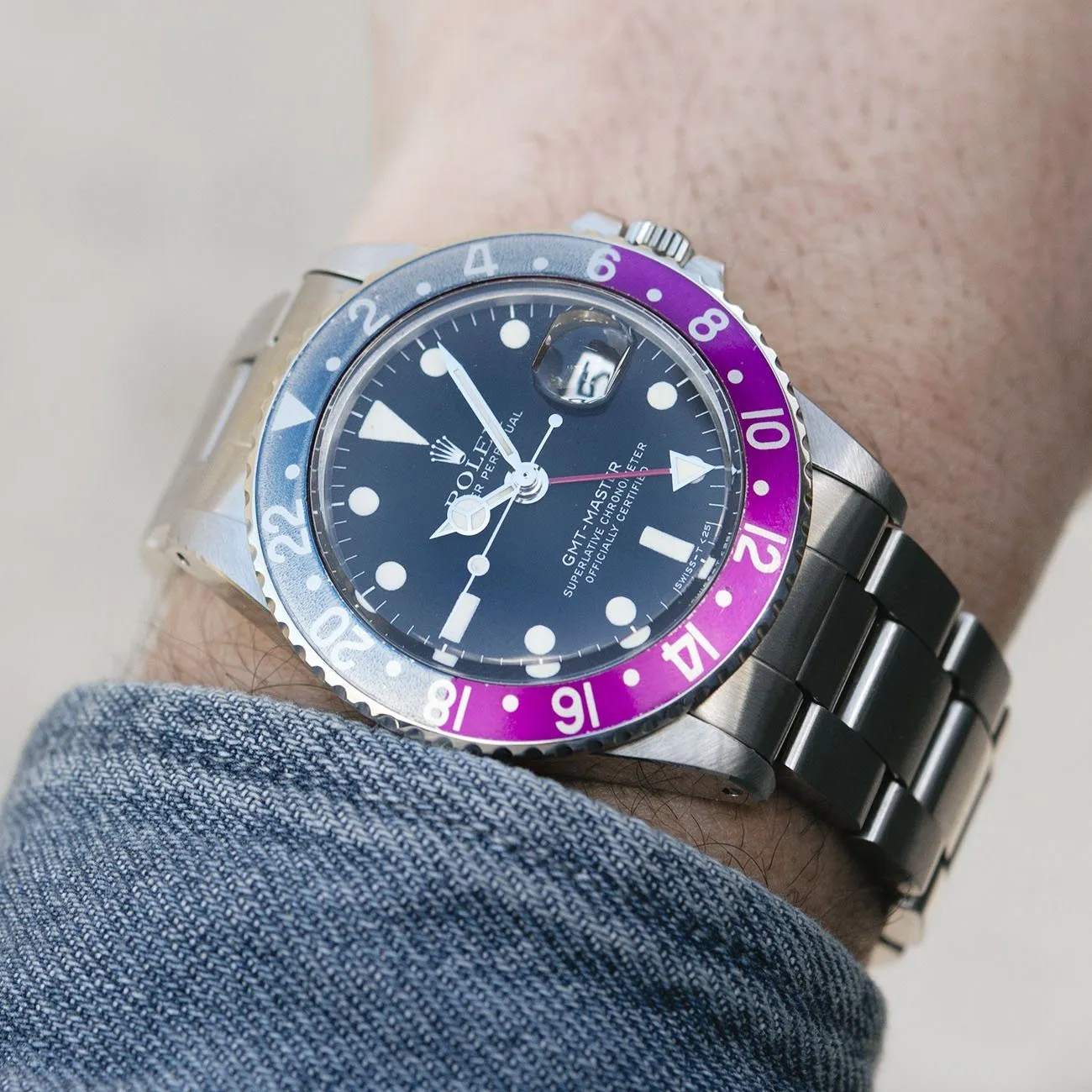 Rolex 1675 Fuchsia GMT Master Mk5 Maxi Dial Pink Lady