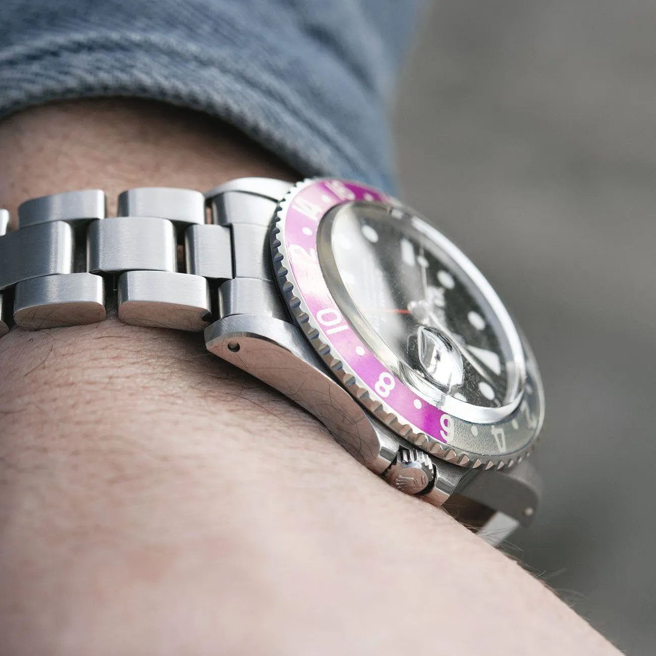 Rolex 1675 Fuchsia GMT Master Mk5 Maxi Dial Pink Lady