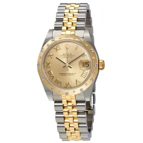Rolex Datejust 31 Champagne Dial Ladies Stainless Steel and 18kt Yellow Gold Jubilee Watch 178343CRJ