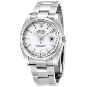 Rolex Datejust 36 Automatic White Dial Stainless Steel Oyster Bracelet Men's Watch 116200WSO 116200-WSO