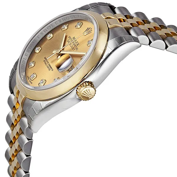 Rolex Datejust 36 Champagne Dial Stainless Steel and 18K Yellow Gold Jubilee Bracelet Automatic Men's Watch 116203CDJ