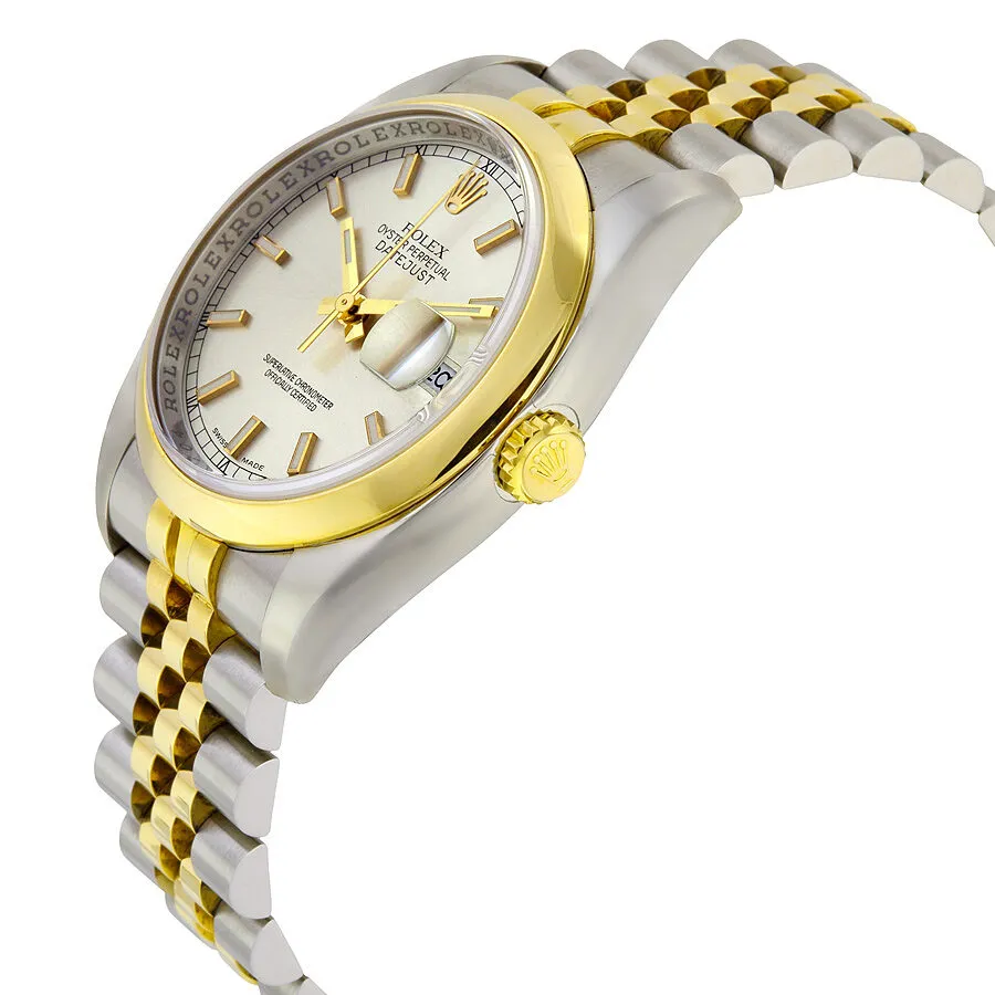 Rolex Datejust 36 Silver Dial Stainless Steel and 18K Yellow Gold Jubilee Bracelet Automatic Men's Watch 116203SSJ