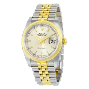 Rolex Datejust 36 Silver Dial Stainless Steel and 18K Yellow Gold Jubilee Bracelet Automatic Men's Watch 116203SSJ