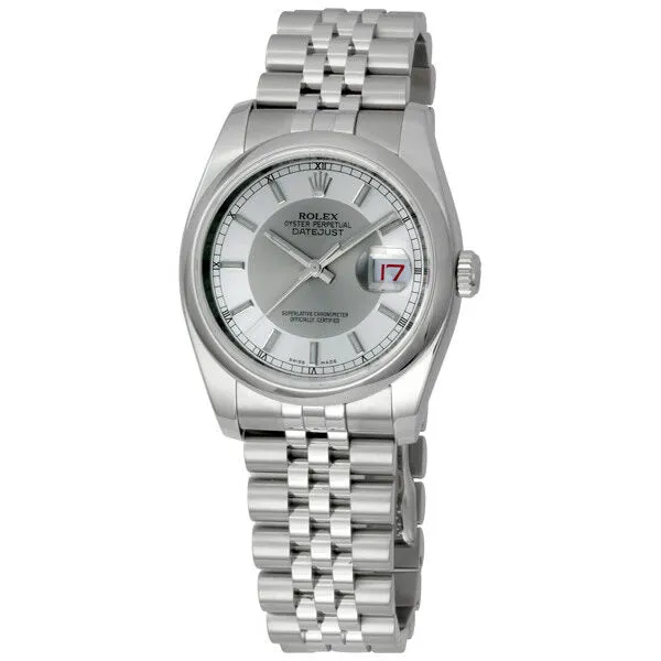 Rolex Datejust 36 Silver Dial Stainless Steel Jubilee Bracelet Automatic Men's Watch 116200SRSJ