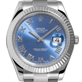 Rolex Datejust II White Rolesor Blue/Roman 116334