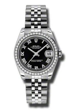 Rolex Datejust Lady 31 Black Dial Stainless Steel Jubilee Bracelet Automatic Watch 178384BKRJ