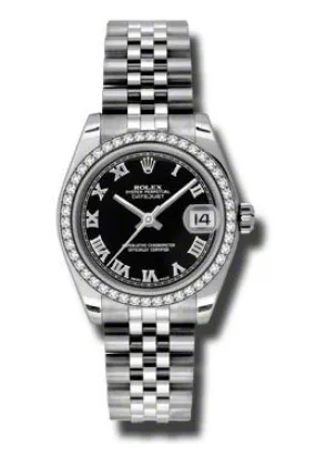 Rolex Datejust Lady 31 Black Dial Stainless Steel Jubilee Bracelet Automatic Watch 178384BKRJ