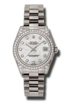 Rolex Datejust Lady 31 Mother Of Pearl Dial 18K White Gold President Automatic Ladies Watch 178159MDP
