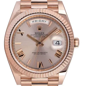 Rolex Day-Date 40 18ct Everose Gold Sundust/ Roman 228235