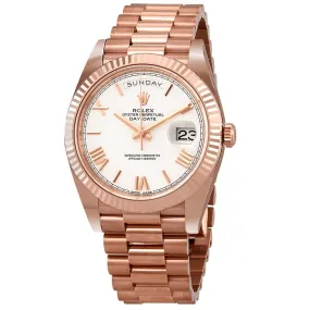Rolex Day- Date White Dial Automatic Men's 18kt Everose Gold President Watch 228235WRP