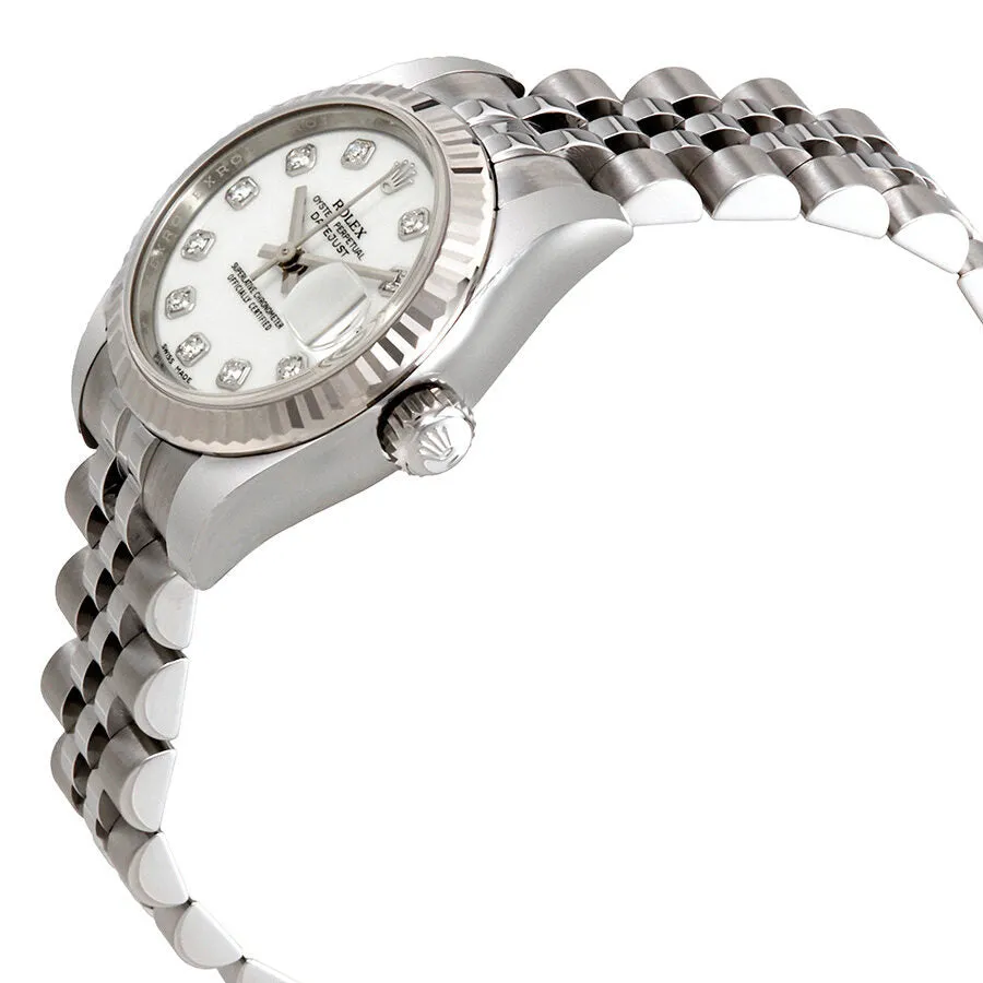 Rolex Lady Datejust 26 White With 10 Diamonds Dial Stainless Steel Jubilee Bracelet Automatic Watch 179174WDJ 179174-WDJ