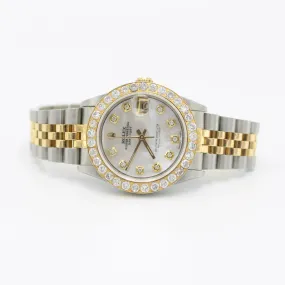ROLEX LADY-DATEJUST  31MM DIAMOND DIAL WITH TWO TONES BRACELET
