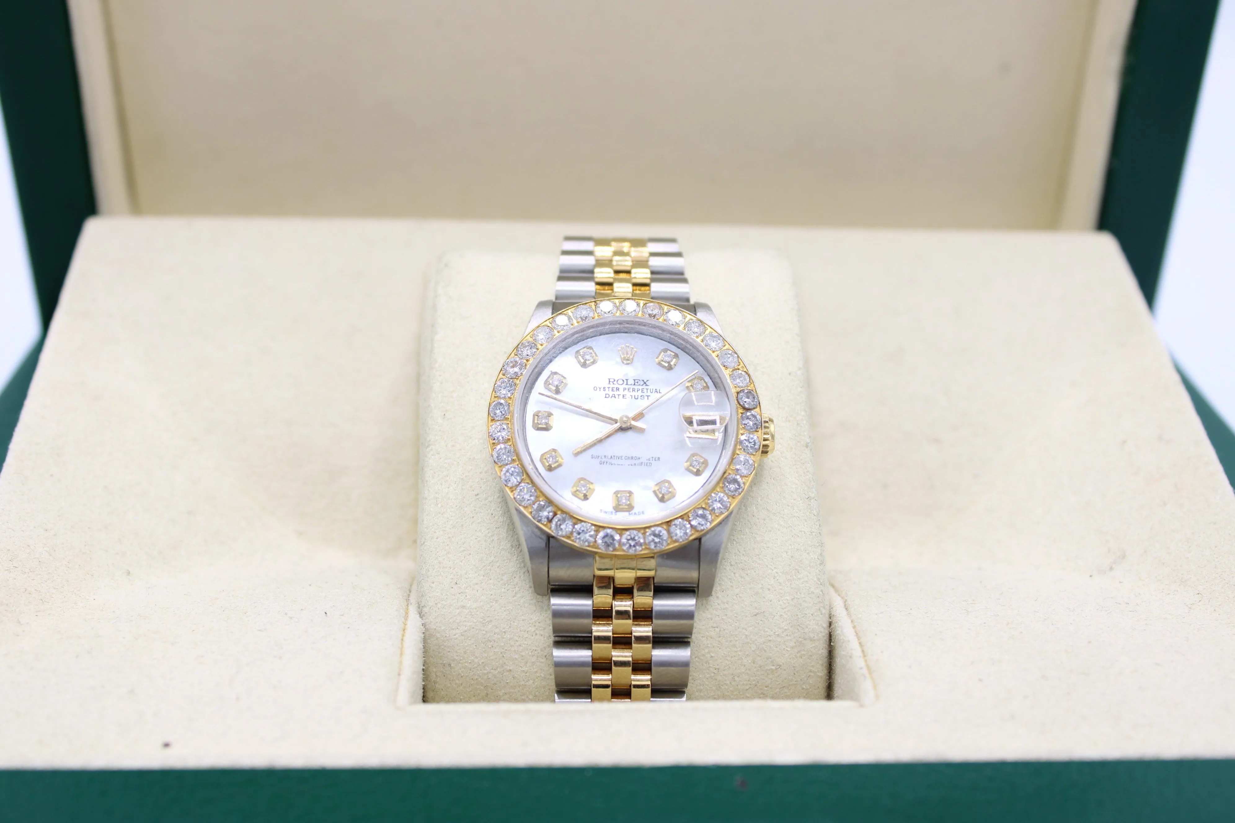 ROLEX LADY-DATEJUST  31MM DIAMOND DIAL WITH TWO TONES BRACELET