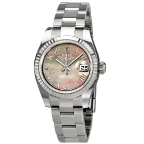 Rolex Lady Datejust Black Mother of Pearl Roman Dial Automatic Watch 179174BMRO