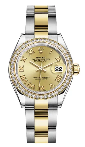 Rolex Lady Datejust Champagne Roman Dial Diamond Bezel Automatic Watch 279383CRO