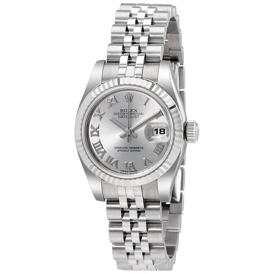 Rolex Lady-Datejust Rhodium Dial Stainless Steel Watch 179174RRJ