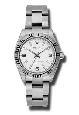 Rolex Oyster Perpetual 31 mm White Dial Stainless Steel Bracelet Automatic Unisex Watch 177234WASO
