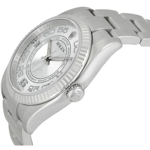 Rolex Oyster Perpetual 36 mm Silver Concentric Dial Stainless Steel Bracelet Automatic Men's Watch 116034SCAO
