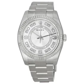 Rolex Oyster Perpetual 36 mm Silver Concentric Dial Stainless Steel Bracelet Automatic Men's Watch 116034SCAO