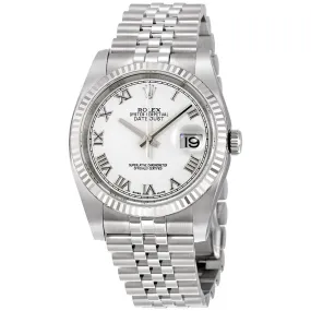 Rolex Oyster Perpetual 36 mm White Dial Stainless Steel Jubilee Bracelet Automatic Men's Watch 116234WRJ
