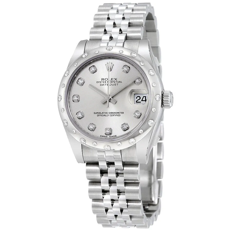 Rolex Oyster Perpetual Datejust 31 Silver Dial Stainless Steel Jubilee Bracelet Automatic Ladies Watch 178344SDJ