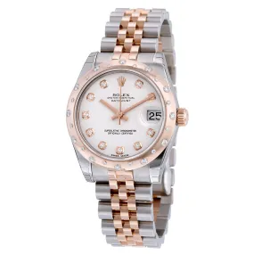 Rolex Oyster Perpetual Datejust 31 White Dial Stainless Steel and 18K Everose Gold Jubilee Bracelet Automatic Ladies Watch 178341WDJ