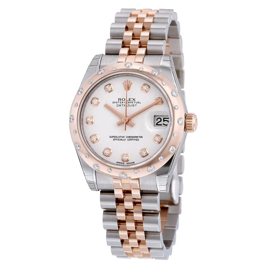Rolex Oyster Perpetual Datejust 31 White Dial Stainless Steel and 18K Everose Gold Jubilee Bracelet Automatic Ladies Watch 178341WDJ