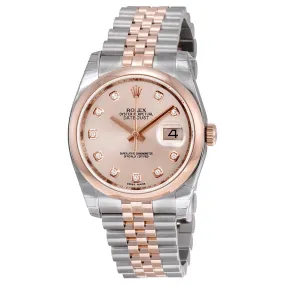 Rolex Oyster Perpetual Datejust 36 Pink Dial Stainless Steel and 18K Everose Gold Jubilee Bracelet Automatic Ladies Watch 116201PDJ