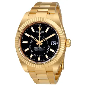 Rolex Sky-Dweller Black Dial Automatic Men's 18kt Yellow Gold Oyster Watch 326938CSO 326938BKSO