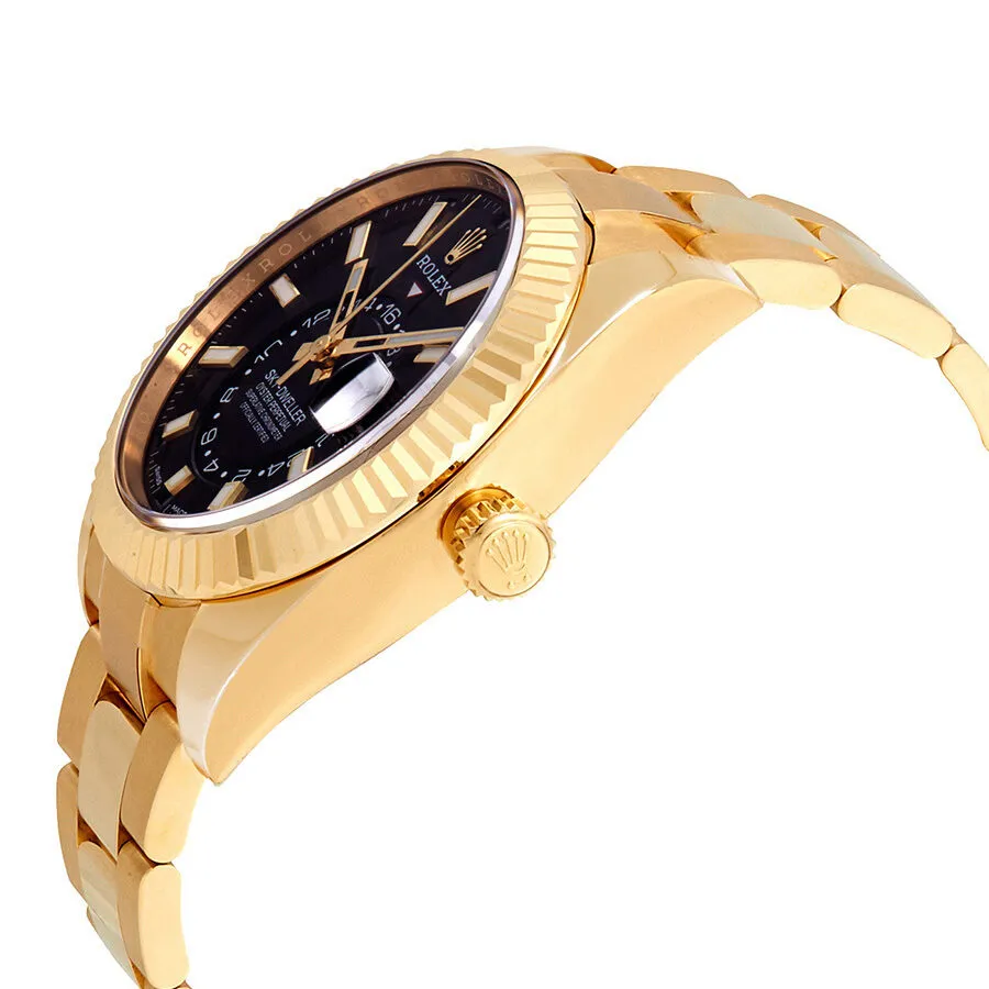 Rolex Sky-Dweller Black Dial Automatic Men's 18kt Yellow Gold Oyster Watch 326938CSO 326938BKSO