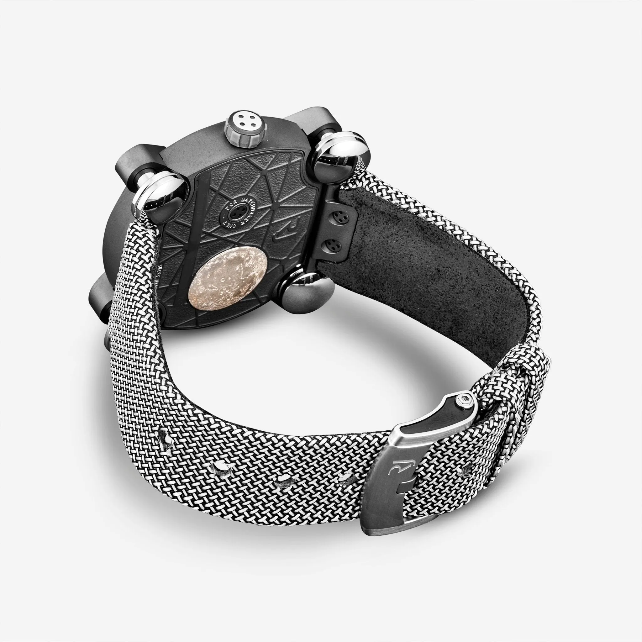 Romain Jerome Moon Invader Grey Dial Fabric Strap Titanium Automatic Men's Watch RJ.M.AU.IN.020.03