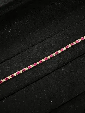 Ruby and Diamond Tennis Bracelet 18K YG BWG01344