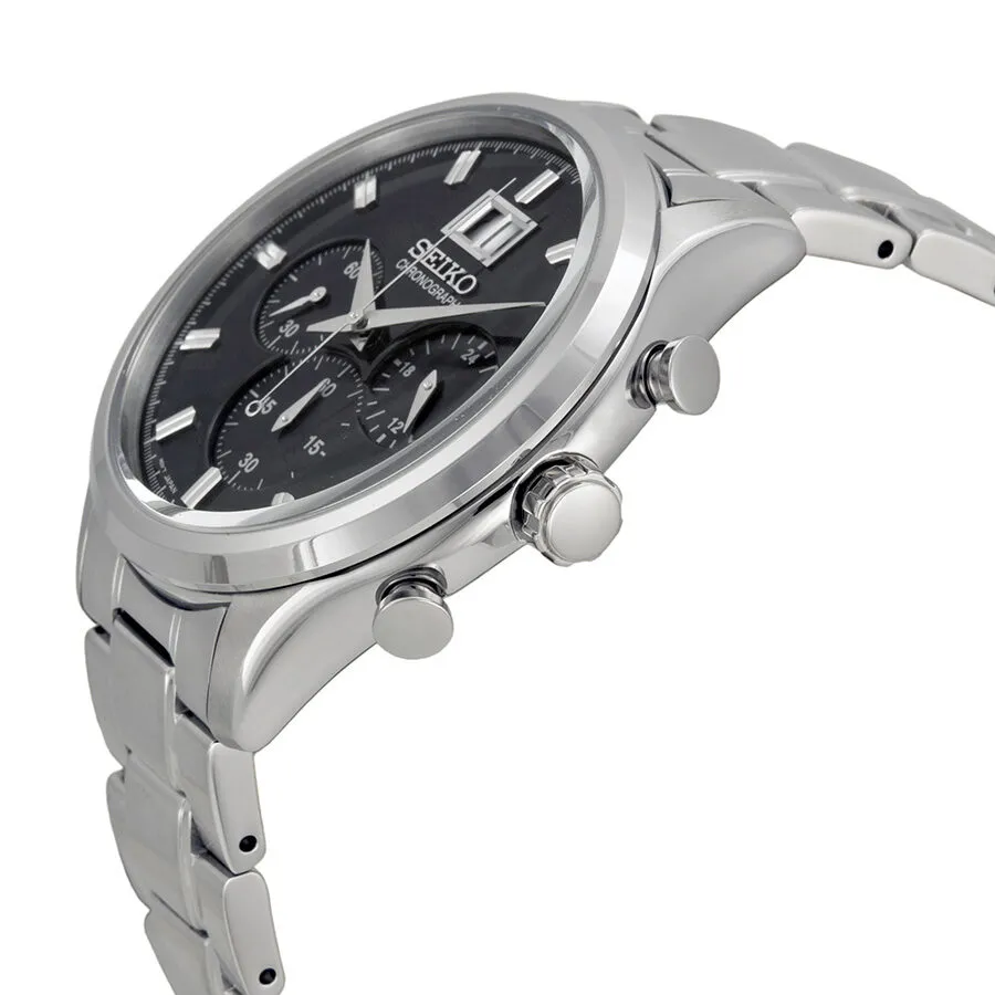Seiko Chronograph Metallic Blue Dial Stainless Steel Men's Watch SPC081