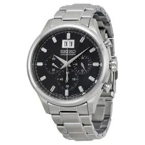 Seiko Chronograph Metallic Blue Dial Stainless Steel Men's Watch SPC081